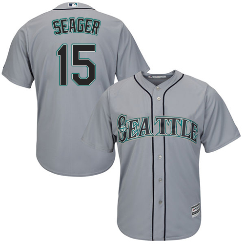 Mariners #15 Kyle Seager Grey Cool Base Stitched Youth MLB Jersey